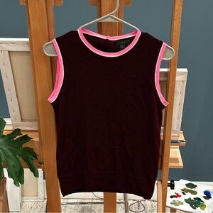 J. Crew Jackie Shell Tank Sweater Vest 100% Merino Wool Maroon Women's Size M